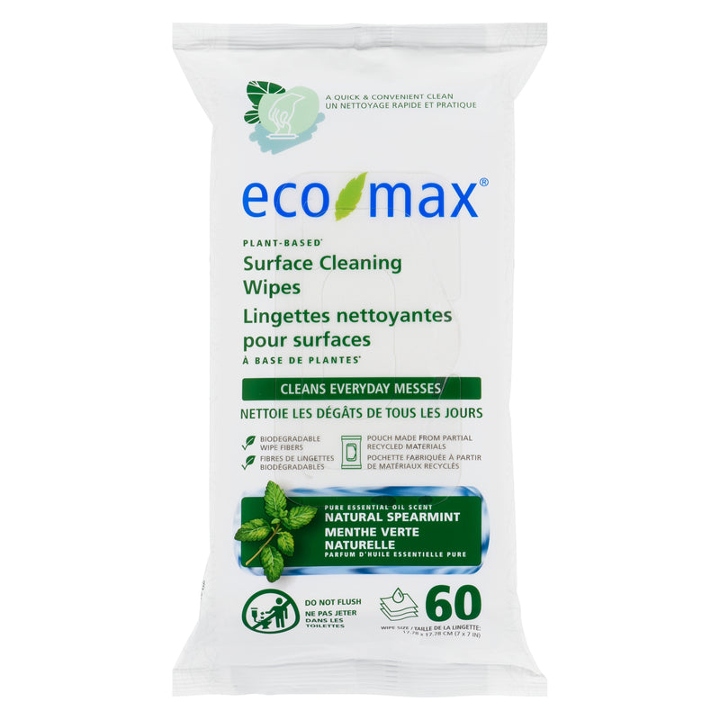 Surface Cleaning Wipes - Natural Spearmint